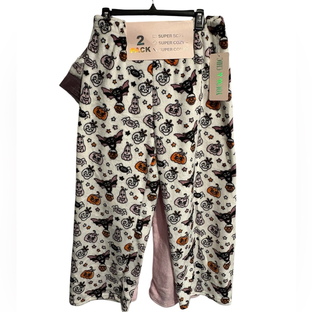 🔥Sale🔥 NWT-Young & Chic,2 pair of soft pj pants, 1 Halloween, 1 Pink w/headband